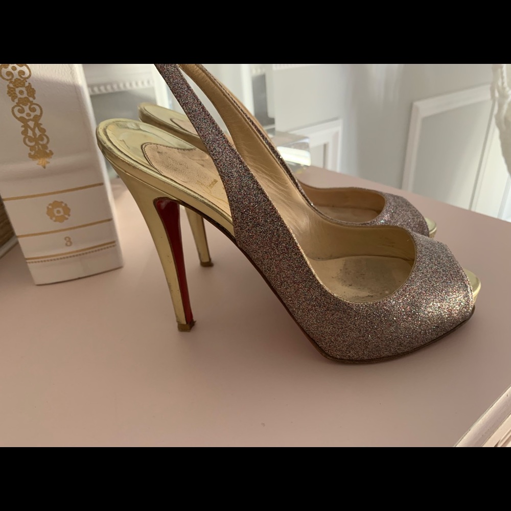 Christian Louboutin real sparkly platform pumps